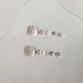 Unghie finte per piedi occhio di gatto eleganti con pois e fiocchi di strass brillanti - Piccolo (S) / Stile a Pois con Fiocco Cat Eye (B46)
