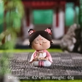 Figurine de fille Hanfu rose lisant un livre, décoration style dynastie Tang 4,5x4x7cm - Dame Lisant (D1213-1)