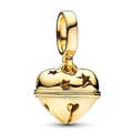Golden heart-shaped charm with hollow star patterns for DIY jewelry making - 001-Hollow Star Heart