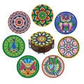 DIY Diamond Painting Coaster Set with 8 animal patterns and black metal holder - MBD-02 Without Holder