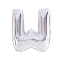 Silver foil letter W balloon for birthday party and wedding decorations with metallic finish - 32' Silver Chubby Letter Aluminum Foil Balloon (w)