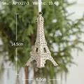 Champagne gold Eiffel Tower Christmas tree ornament with glitter finish and white ribbon - Eiffel Tower / Champagne
