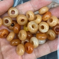 Natural orange-yellow stone rondelle spacer beads for DIY jewelry making - Red Aventurine