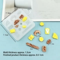 Miniature silicone croissant and waffle food mold, 7.5x7.5cm for DIY baking crafts - 3532-Transparent