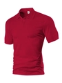 Dunkelrotes Herren-Poloshirt mit Waffelstruktur und kurzem Arm sowie Revers - S / Burgunderrot