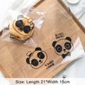 Panda themed clear food packaging bags 21x15cm for donuts and cookies 100pcs - Panda / 15x18+3cm