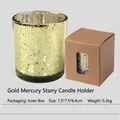 Golden starry glass candle holder with moose pattern and kraft paper packaging box - Gold Starry Sky