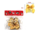 Set of 12 glittering gold Christmas tree bows for holiday gift decoration 5.5x6cm - Bag Packaging / Set of 12 / Gold