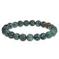 8mm natural green and black mineral stone beaded bracelet with zebra pattern - African Pine Stone Bracelet