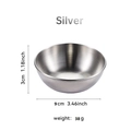 Silver stainless steel sauce dish, 9cm diameter and 3cm height for dipping and serving - Original Large