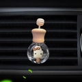 Cute milk tea color cartoon car air vent perfume bottle with hello kitty style charm - Milk White Kitty Ice Cream / Air Vent Empty Bottle