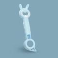 Light blue rabbit ear 4-in-1 bottle opener for beer and jars with non-slip grip - Nordic Blue