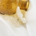 Elegant butterfly acetate hair claw clip in pearl white finish with gold metal spring - Butterfly Shape / Pearlescent White