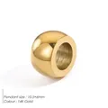 14K gold plated stainless steel bead pendant with polished finish measuring 10.5x6mm - Polished Cylinder Large Hole Style (XP49734) / 10.5x6mm / Gold