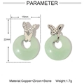 Dettaglio del ciondolo a farfalla con pietra verde e misure del prodotto 22mm x 15mm - Fibbia Pingan Farfalla d'Argento