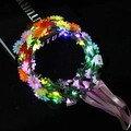 Luminous floral headband featuring colorful daisies and built-in LED lights - Flower Garland / Glowing Daisy