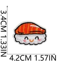 Cartoon salmon sushi embroidery patch with a cute smiling face for bag decoration - Salmon Nigiri Sushi