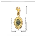 Detailed size specifications for the gold stainless steel teardrop natural stone pendant - Green Natural Stone Teardrop-YF002