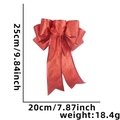 Red glitter Christmas bow ornament 25cm height for tree decoration sizing guide - 25cm Red-Edged Christmas Red Bow Tie