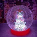 Inflatable Christmas ball with LED lights and snow inside, red base variant - Transparent Tree with Base and Light