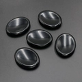 Polished black natural crystal oval worry stones for palm massage and relaxation - Obsidian (1pc)