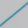 Vibrant blue Franco chain necklace with interlocking V-shaped links in candy colors - Light Blue