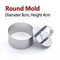Molde redondo de acero inoxidable para tartas con empujador, 8 cm de diámetro y 4 cm altura - Redondo / Diámetro 8cm Altura 4cm