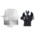 Halloween dragon skeleton silicone mold for making DIY resin candle holders with wings - Fire Dragon Double Candlestick / 9.7x9.5cm