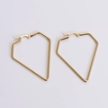 Orecchini geometrici minimalisti in acciaio inossidabile dorato per donna su sfondo bianco - Oro 50*55mm