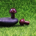 Mini mushroom-shaped natural red agate crystal stones for fish tank and garden decor - Red Unakite