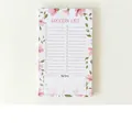 Pink floral grocery list notepad with 160g paper and notes section, size 195x120mm - Pink Flower Style