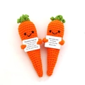 Handmade crochet positive carrot dolls with inspirational English message cards - Carrot Couple