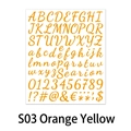 Vue détaillée d'autocollants alphabet 1 pouce en vinyle orange avec lettres et chiffres - Orange