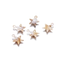 Detailed macro view of star shaped acrylic pendants with brown marble texture for DIY jewelry - Star B54