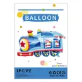 Blue train shaped foil balloon with cute cartoon dogs and star for kids party 82x69cm - Blue Train
