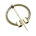 Vintage bronze Viking penannular brooch with twisted rope design for shawls and coats - D-991 Antique Bronze