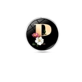 Letter P flower glass gem brooch badge for bag decoration with silver frame - Letter P
