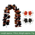 Guirnalda de hojas de membrillo artificiales negro y naranja 170cm para Halloween - B028 Guirnalda Clásica Negra y Roja / 170cm