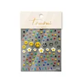 Tomoni embossed nail art stickers with colorful smiley faces and geometric patterns - Colorful Smile Style(to2697)