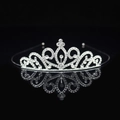 Silver-toned crystal princess crown headband with rhinestones for girls' formal events - Style 23 (Tiara)