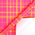 Pink and yellow plaid pattern self-adhesive gift wrapping paper with grid backing - Style 2 (Pink Yellow Plaid) / 3 Meters