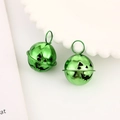 Green metal Halloween pumpkin bell with spooky cut-out face for DIY crafts or pets - 24mm / Shiny Green