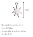 Polished stainless steel hexagram star pendant charm for DIY jewelry making 12mm - DY1438 Six-pointed Star Silver