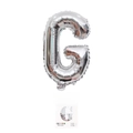 16-inch silver letter G foil balloon for party decor with cardstock retail packaging - 16" / Silver Letter G (With Backing Card)