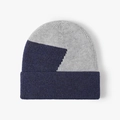 Gorro de punto en azul marino y gris claro con forro térmico y borde con vuelta - Azul marino