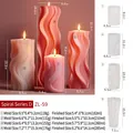 Detailed size specifications for spiral wave silicone candle molds and finished product - Spiral Series D ZL-59