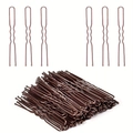Bruine metalen U-vormige haarpinnen set voor bruidskapsels en elegante knotjes - 5CM (50 Stuks) / Bruin