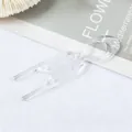 Minimalist transparent U-shaped hair fork in clear acrylic for versatile hair styling - 9cm Fishtail Double Prong (Transparent White) / 9cm U-Shaped Hair Fork / Clear White
