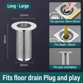 Universal stainless steel floor drain filter variant, size 65x80mm for pest prevention - 304 Stainless Steel Strainer Long - Large