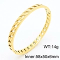 Brazalete dorado de acero de titanio con diseño de eslabón cubano, talla 58x50x6mm, 14g - 58x50x6mm / Dorado